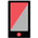 Mobile phone with red and gray split screen